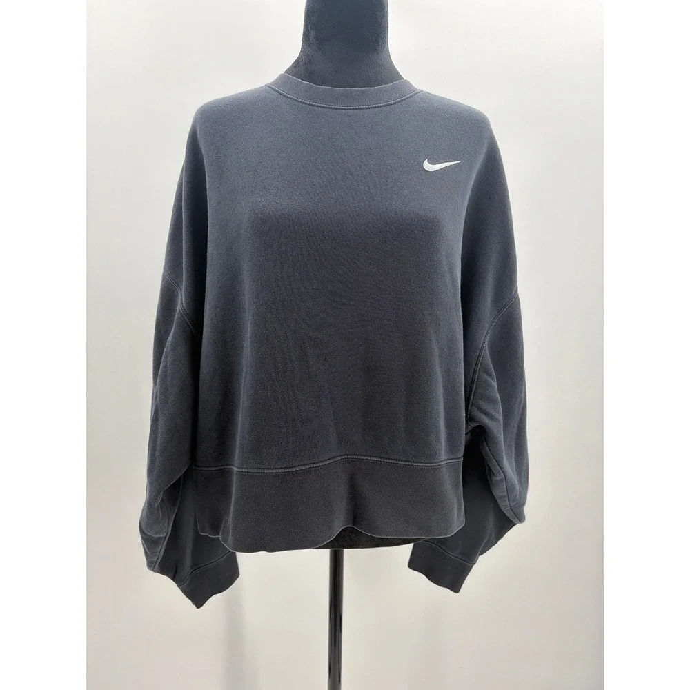 Nike Sportswear Essential Fleece Crewneck Sweatshirt Black CK0168-010 Womens M